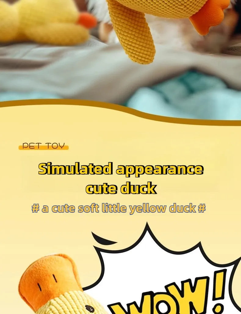 Bite-Resistant Duck Plush Toy for Pets