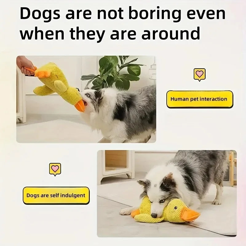 Bite-Resistant Duck Plush Toy for Pets