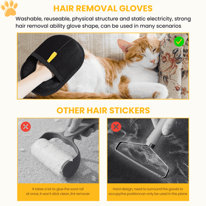 Pet Grooming Gloves for Cats & Dogs