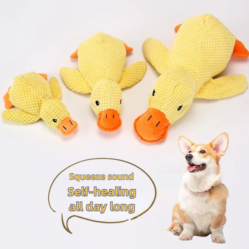 Bite-Resistant Duck Plush Toy for Pets