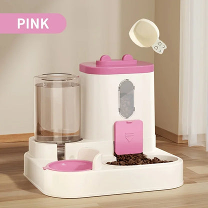 2-in-1 Cat Food Dispenser & Water Bowl