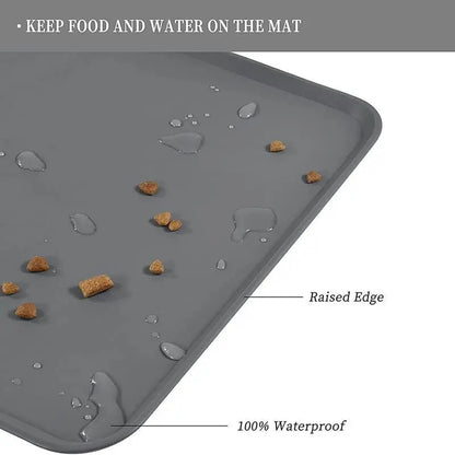 Non-Slip Pet Food Mat for Cats & Dogs