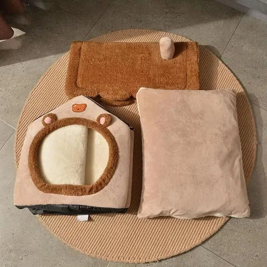 Foldable Pet House with Removable Washable Cover