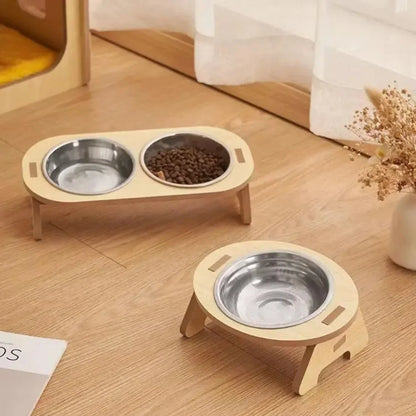 Raised Inclined Stainless Steel Pet Bowl