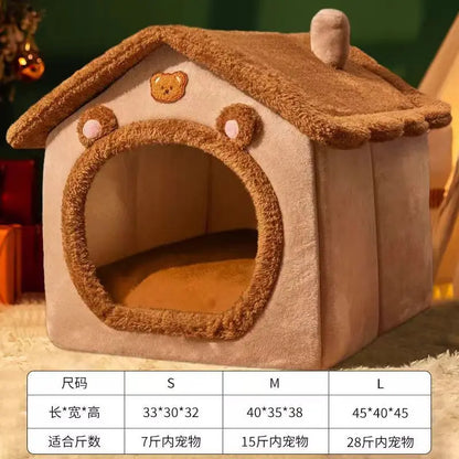 Foldable Pet House with Removable Washable Cover