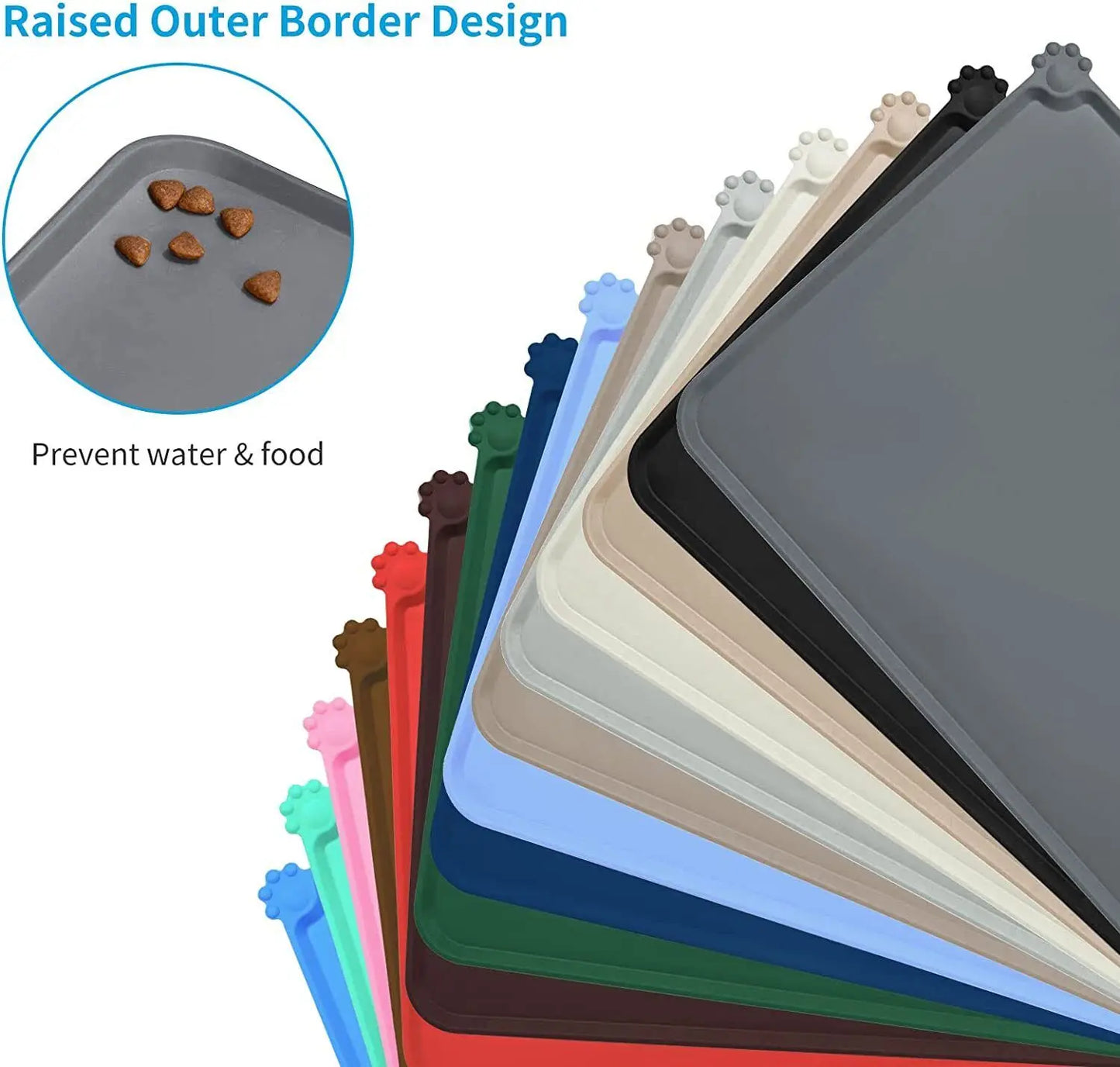 Non-Slip Pet Food Mat for Cats & Dogs