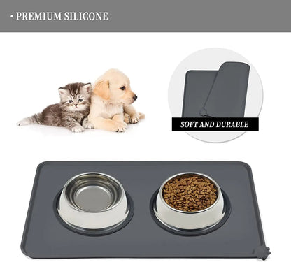 Non-Slip Pet Food Mat for Cats & Dogs
