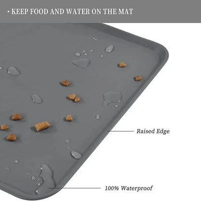 Non-Slip Pet Food Mat for Cats & Dogs