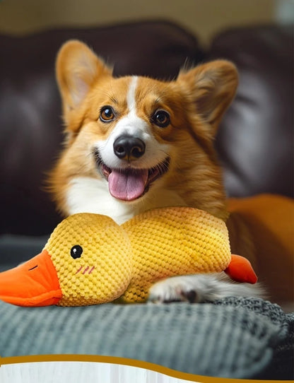 Bite-Resistant Duck Plush Toy for Pets