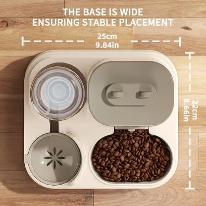 2-in-1 Cat Food Dispenser & Water Bowl