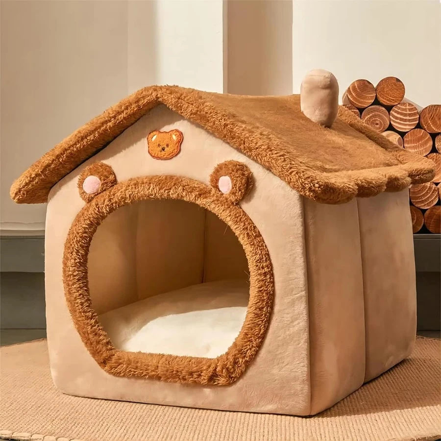 Foldable Pet House with Removable Washable Cover
