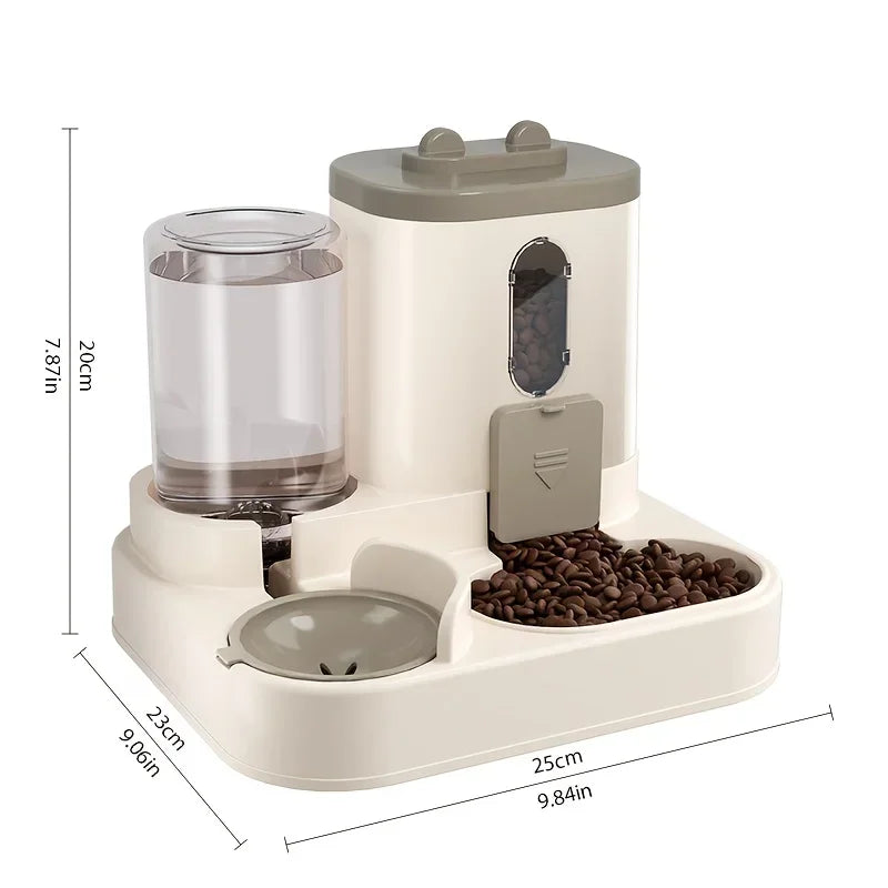 2-in-1 Cat Food Dispenser & Water Bowl