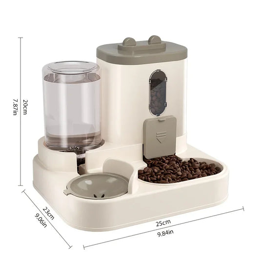 2-in-1 Cat Food Dispenser & Water Bowl