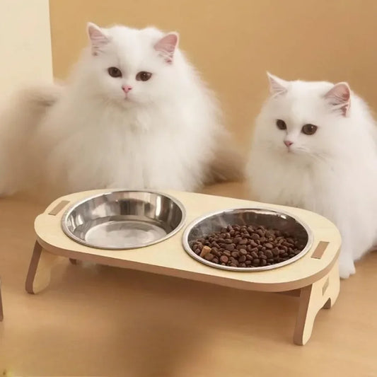 Raised Inclined Stainless Steel Pet Bowl