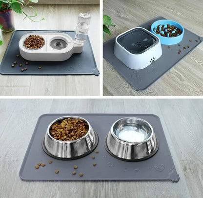 Non-Slip Pet Food Mat for Cats & Dogs