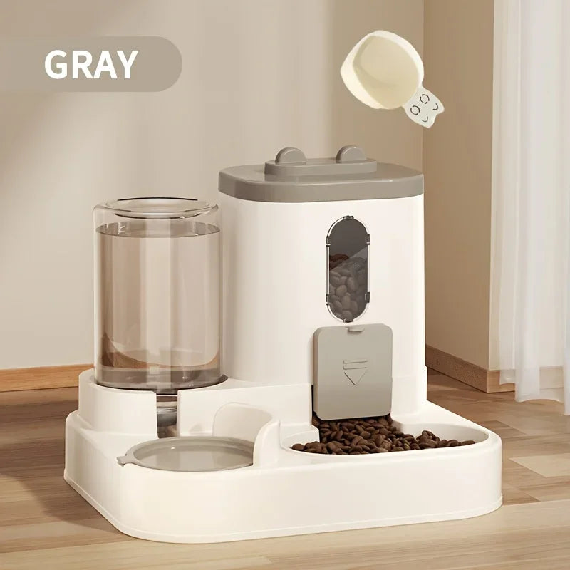 2-in-1 Cat Food Dispenser & Water Bowl