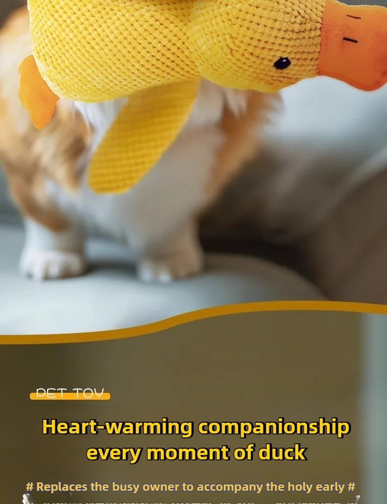 Bite-Resistant Duck Plush Toy for Pets