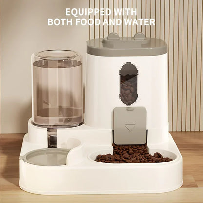 2-in-1 Cat Food Dispenser & Water Bowl