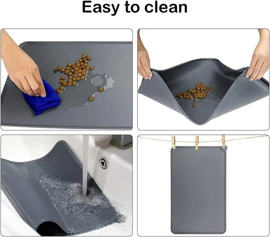 Non-Slip Pet Food Mat for Cats & Dogs