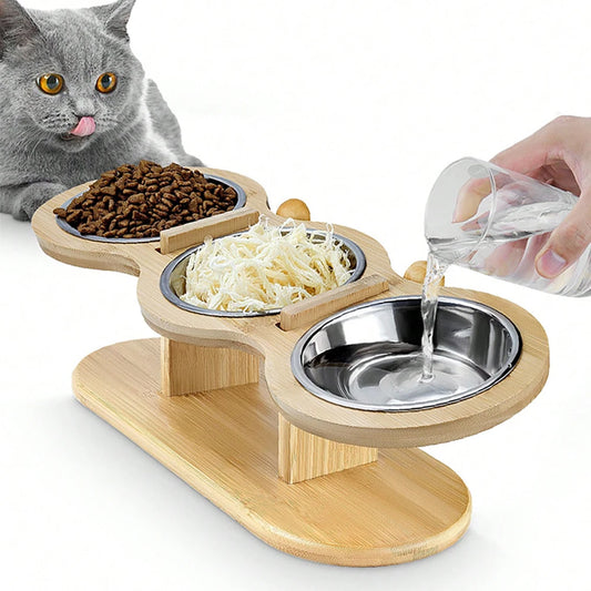 3-in-1 Cat Feeder with Bowls