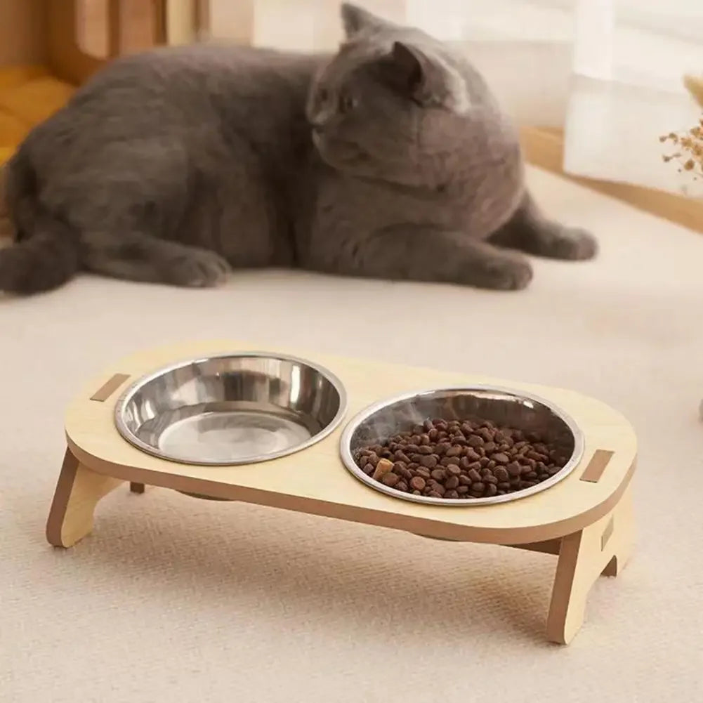 Raised Inclined Stainless Steel Pet Bowl