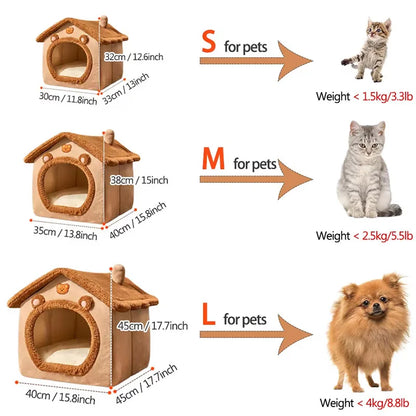 Foldable Pet House with Removable Washable Cover